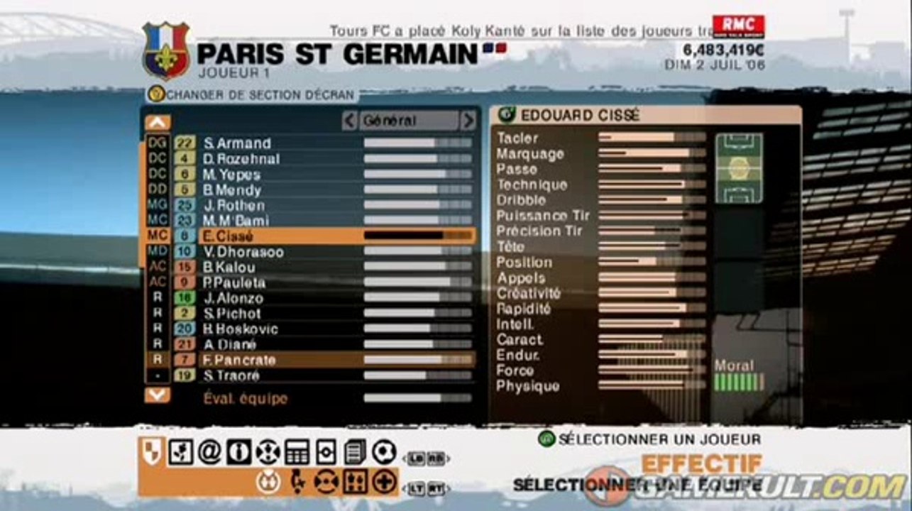 F.C. Manager 2007 - Un peu de gestion