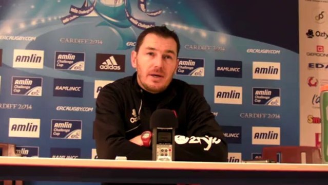 Rugby - Fred Charrier après la victoire d'Oyonnax face à Biarritz (Challenge Européen)