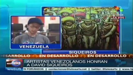 Bajo el influjo de Siqueiros, venezolanos crean un mural en Caracas