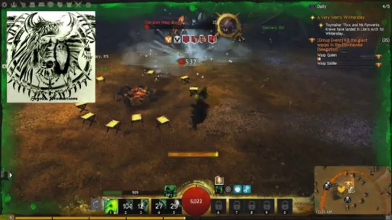 GW2 Soloing Champion Wasps on Necro in Fields of Ruin