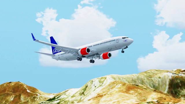 FSX Sas Boeing 737 Landing @ Santorini ( Outside ) ( HD )