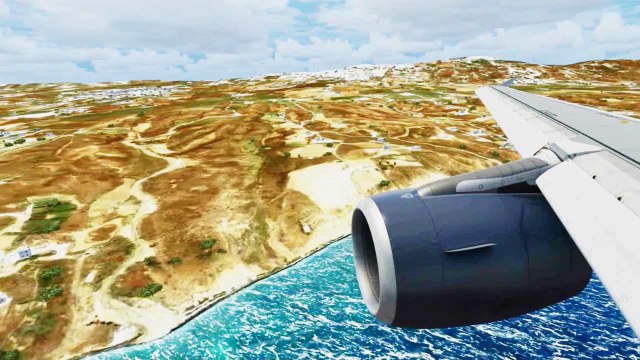 FSX Fly Niki Airbus A320 Landing @ Santorini ( Wing ) ( HD )