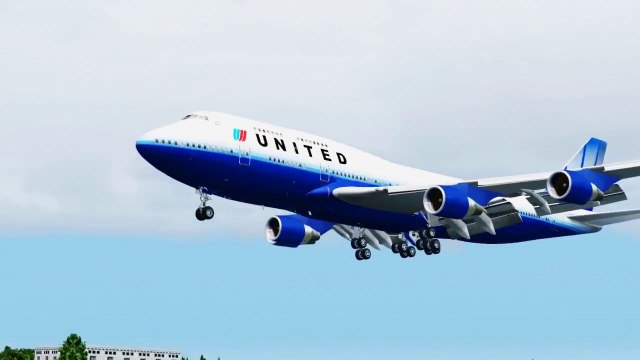 FSX United Boeing 747 Landing @ New Orleans ( Outside) ( HD )