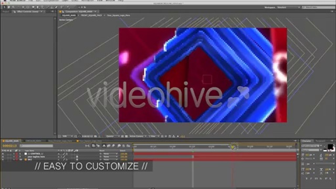 Square Circular Logo Sting - After Effects Template