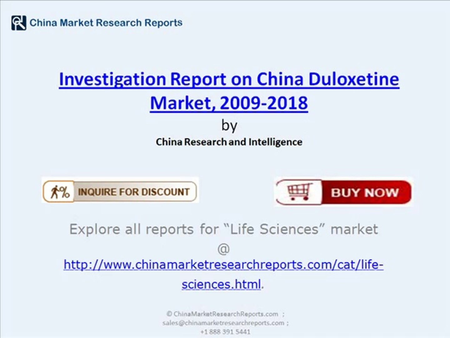 ⁣2018 China Duloxetine Industry Outlook