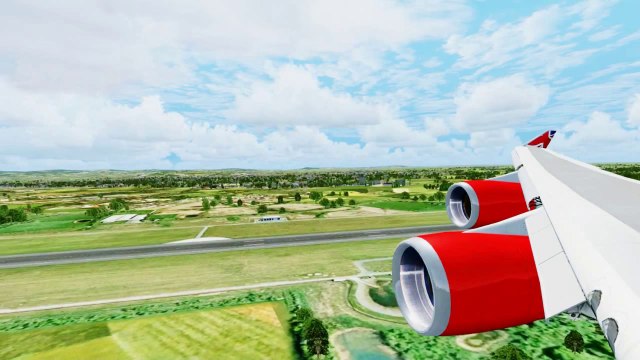 FSX Virgin Atlantic Boeing 747 Landing @ Manchester ( Wing ) ( HD )