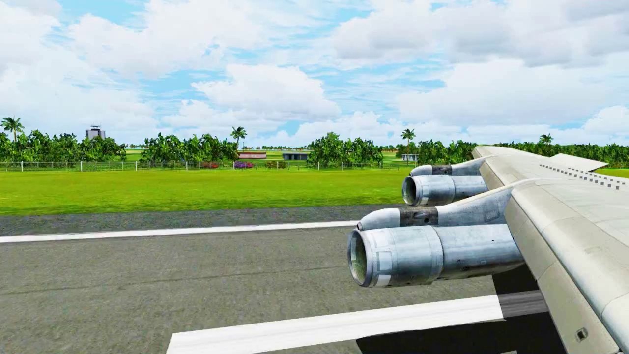 FSX British Boeing 707 Landing @ Crown Point ( Wing ) ( HD )