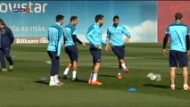 El Barcelona prepara su partido contra el Almeria