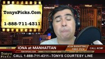 Manhattan Jaspers vs. Iona Gaels Pick Prediction NCAA College Basketball Odds Preview 2-28-2014