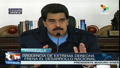 Violencia de ultra derecha frena el desarrollo nacional: Maduro
