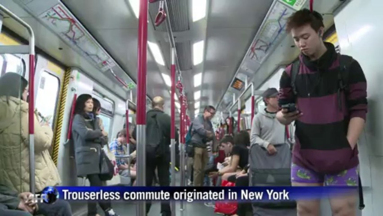 Legs bared in Hong Kong for annual No Pants commute