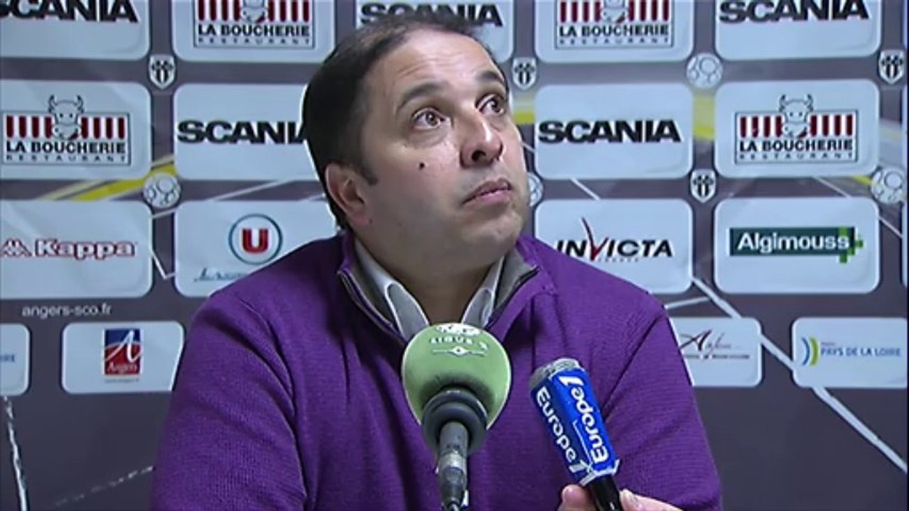 Conférence de presse Angers SCO - AS Nancy-Lorraine (1-1) : Stéphane MOULIN (SCO) - Pablo  CORREA (ASNL) - 2013/2014