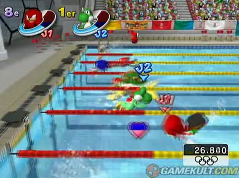 Mario & Sonic aux Jeux Olympiques - 100m nage libre à deux