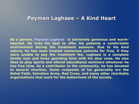 Peyman Laghaee Offers Long-Term Chiropractic Health Care