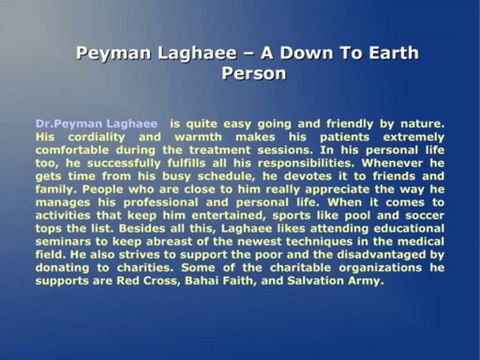 Peyman Laghaee Is Dedicated To Providing The Best Chiropractic Care