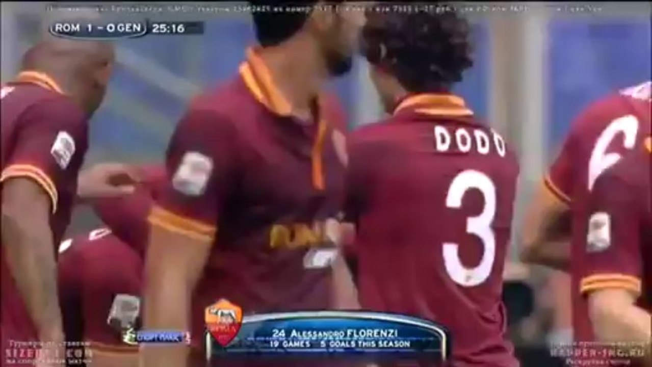 Alessandro Florenzi Amazing Bicycle AS Roma 1 - 0 Genoa 12/01/2014 HD