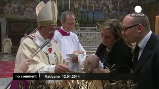 Pope baptises dozens of newborns in Sistine Chapel