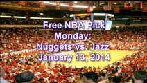 Free NBA Pick, Denver Nuggets vs. Utah Jazz, January 13, 2014