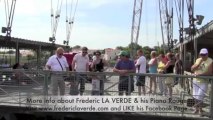 Frederic LA VERDE playing on the TRANSBORDER Bridge of Rochefort with his traveling Piano Rouge