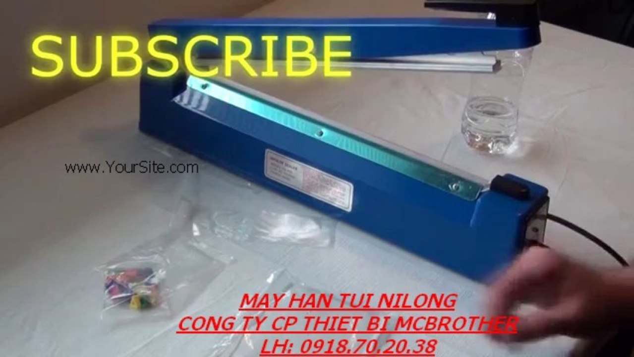 Máy hàn túi nilong dập tay, máy dán mép túi nilong, máy hàn túi LH: 0918.70.20.38