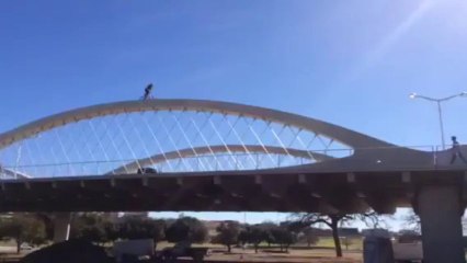 Crazy BMX riding bridge arches