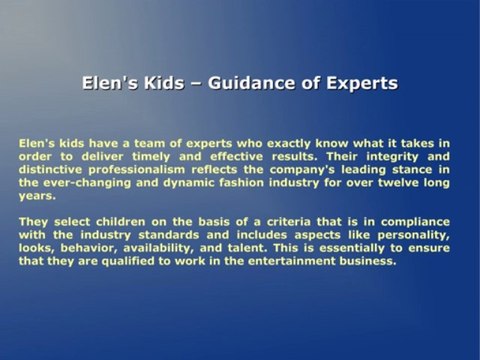Elen's Kids - One Of The Most Reliable Modeling And Talent Agencies