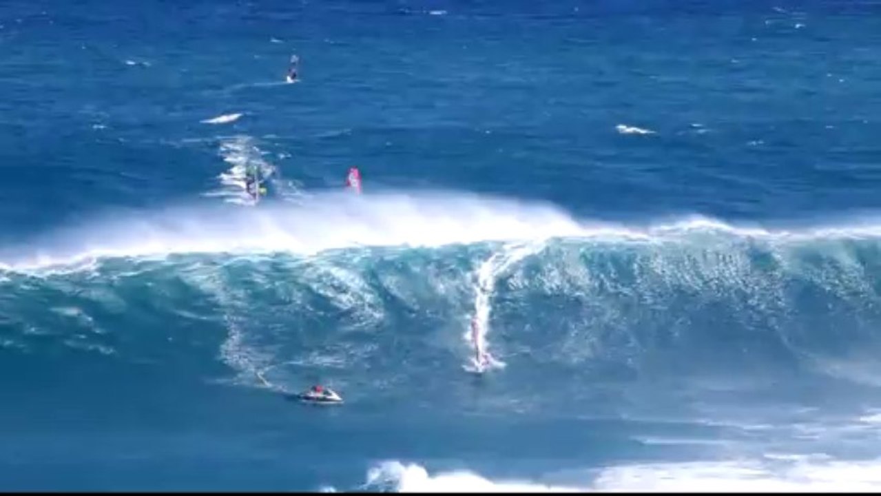 jetski eaten by JAWS giant wave