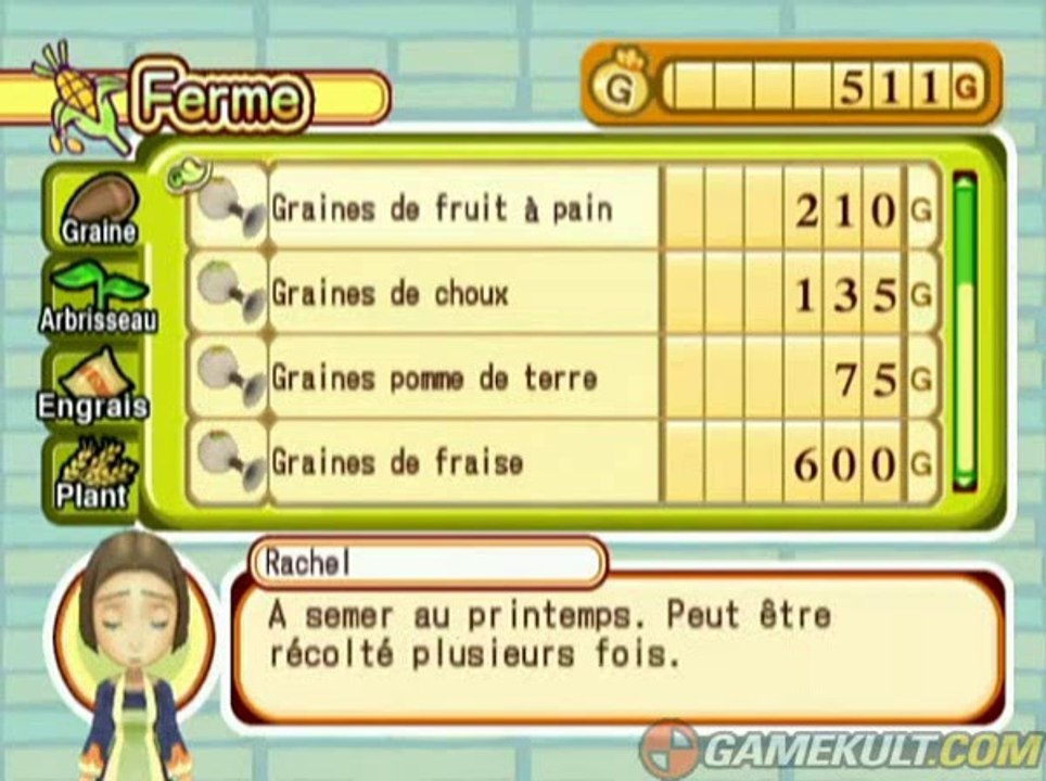 Harvest Moon : L'Arbre de la Sérénité - Prends en de la graîne