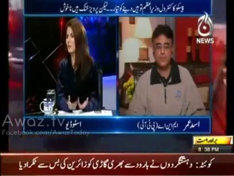 Aaj with Reham Khan (1st January 2014) Asad Umar (PTI) on Sardiyon Mai Bhi Bijli Ki Load Shedding