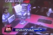 Impresionantes imágenes de asalto a cabina de internet en San Martín de Porres
