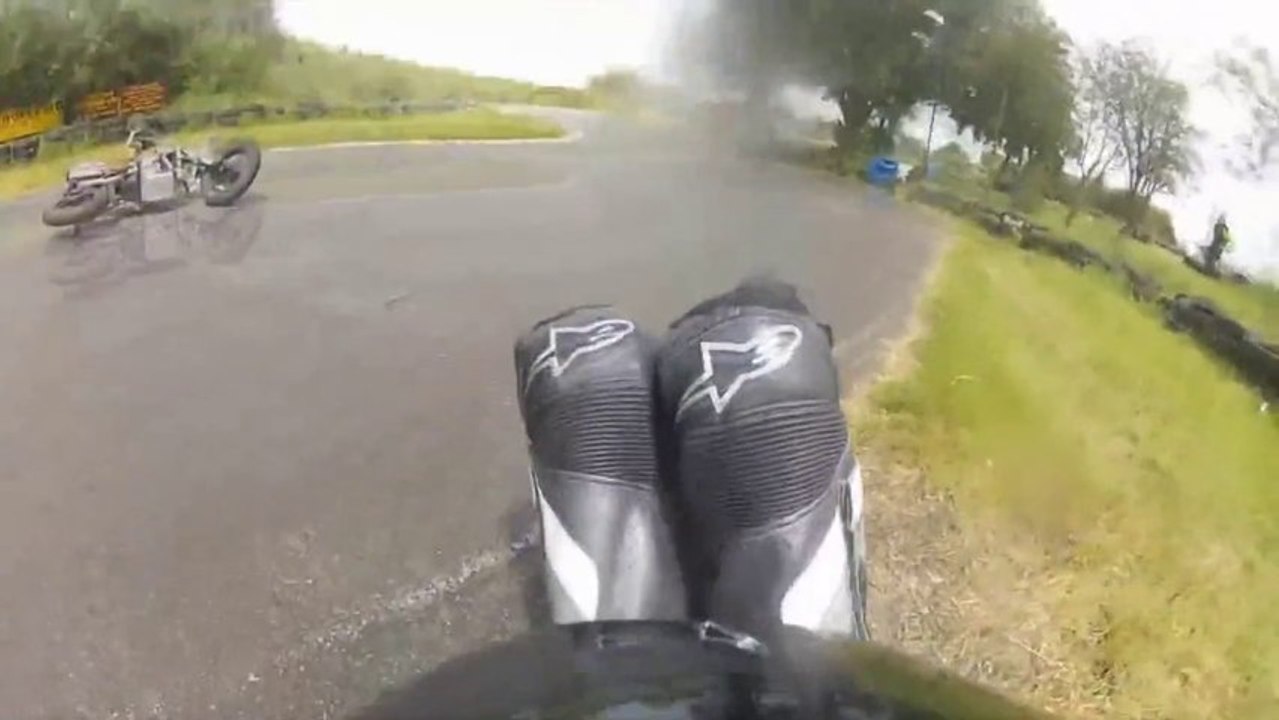 Pit Bike CRASH - Rider Looses Control Of Pit Bike
