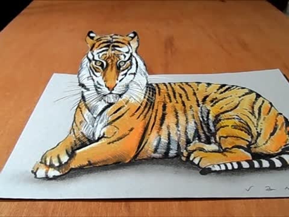 Drawing an Impressive 3D Tiger