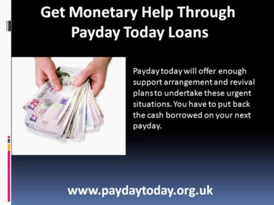 Get Monetary Help Through Payday Today Loans
