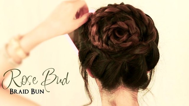 How to Do a Rose Bud Braid Bun | Cute Hairstyles for Medium Long Hair Tutorial