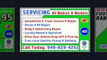 Automobile Lube Oil Change Dove Canyon $14.95 Special