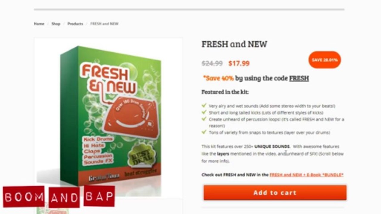 Boom and Bap: Fresh and New drum kit from Sound Pack Flyer