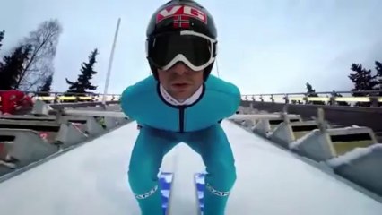 GoPro. Saut à ski