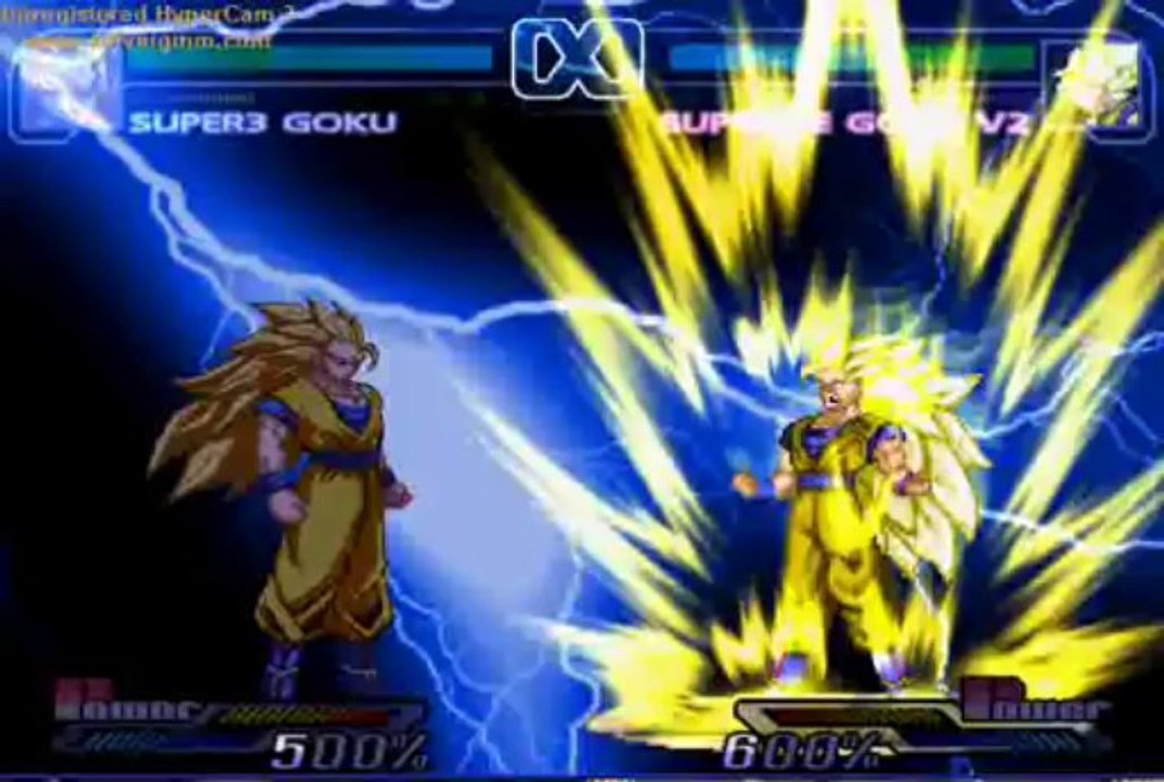 goku and vegeta all trans formation and fusion in mugen style