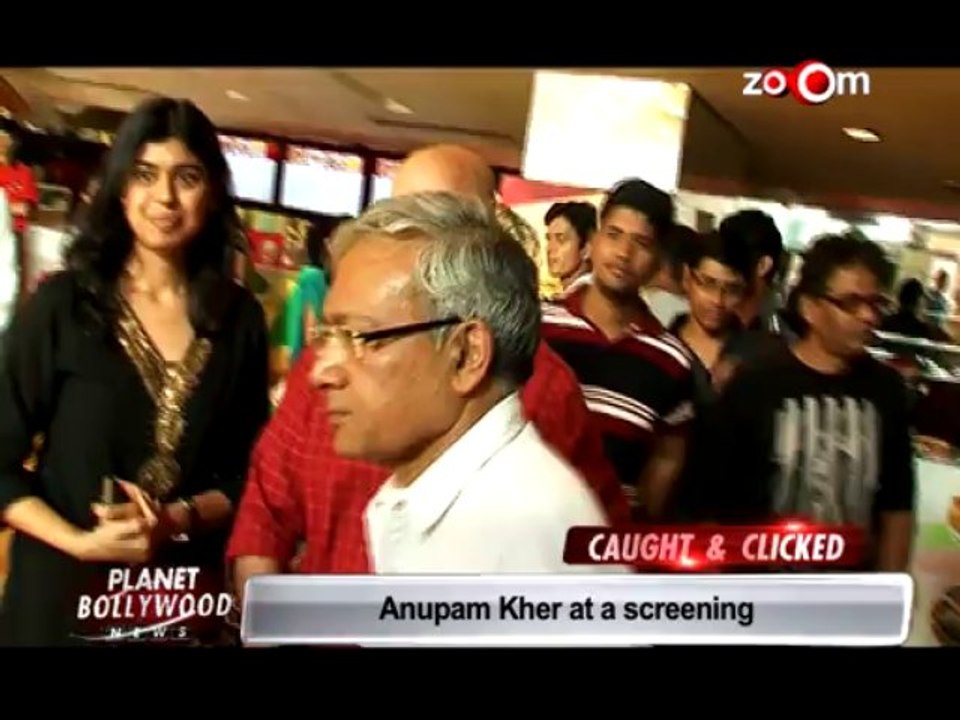 Anupam Kher, Punit Malhotra & others at a movie screening