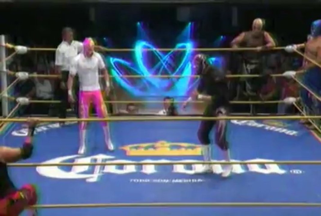 Diamante Azul, La Sombra, Shocker vs Pierroth, Rey Bucanero, Volador Jr.