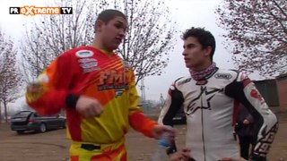 Superprestigio Dirt Track 2014 en Barcelona - Marc Marquez y Brad Baker prueba Lleida - PRExtrem... (HD)