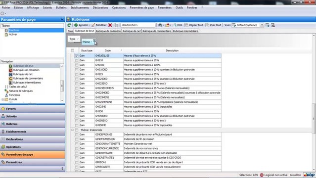 Tutoriel création des rubriques sur EBP paye open line