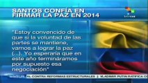 Santos, convencido de lograr la paz con las FARC este 2014