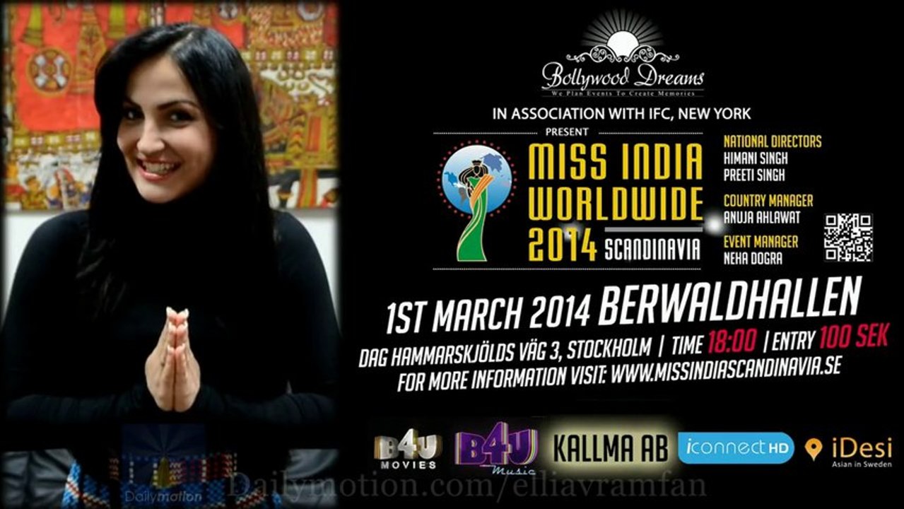 Elli Avram Coming To Miss India Scandinavia 2014 In Stockholm, Sweden