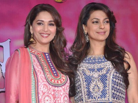 Madhuri Dixit And Juhi Chawla At Gulaab Gang New Song Launch