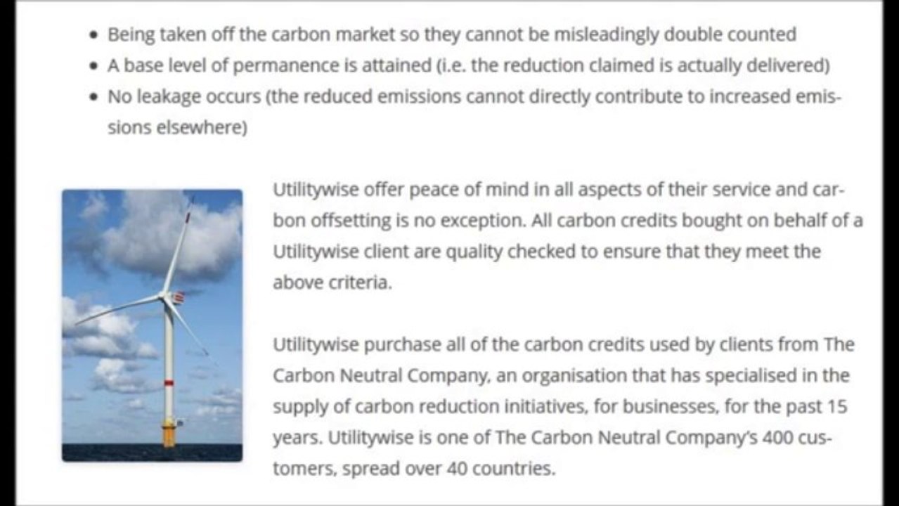 Utilitywise - Why carbon zero