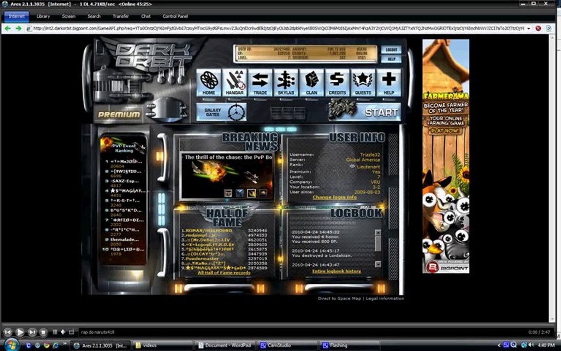 PlayerUp.com - Account Marketplace - Dark orbit free account!! (Still Avaible)