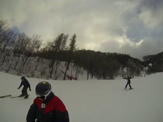 Fin d'une première journée de ski