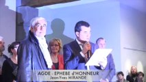 AGDE - 2014 - Jean-Yves  MIRANDE recoit un  EPHEBE D'HONNEUR 2014 de la VILLE d'AGDE