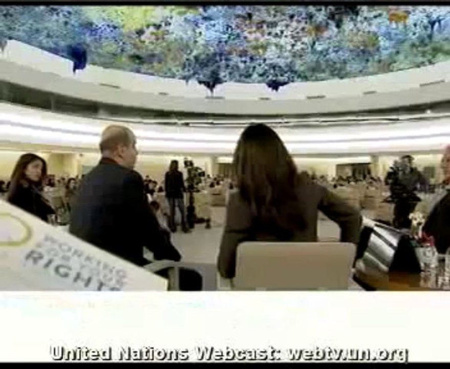 Deeyah Khan speaks at the United Nations - Geneva, Dec 2013.